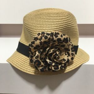 Charming Charlie floral cheetah print bucket hat